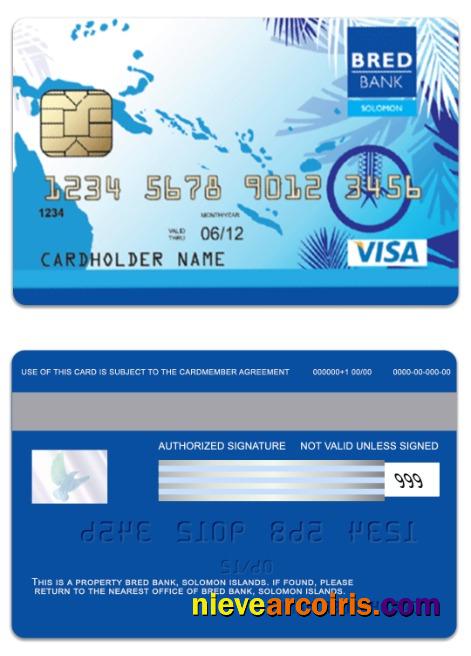 Solomon Islands BRED Bank visa individual card